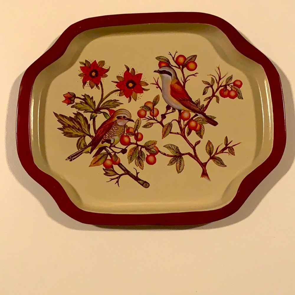 Vintage metal bird tray, Hong Kong